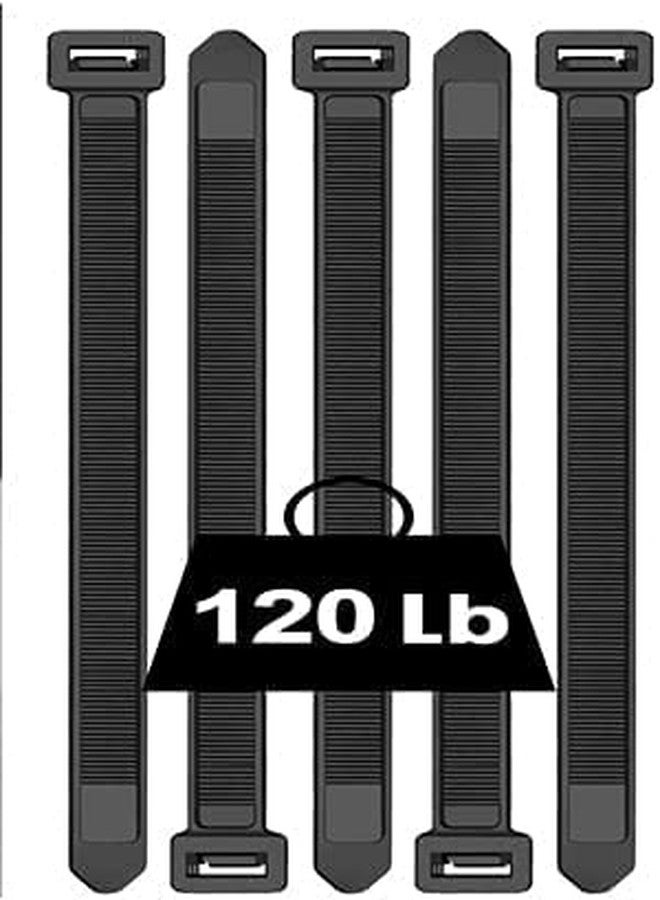SCHOFIC Cable Zip Ties Heavy Duty 200 MM [Size 8 INCH], Ultra Strong Plastic [Polyamide] Wire Ties with 120 Pounds Tensile Strength, Nylon Tie Wraps with 7.2 MM Width (BLACK, 100) - Image 1